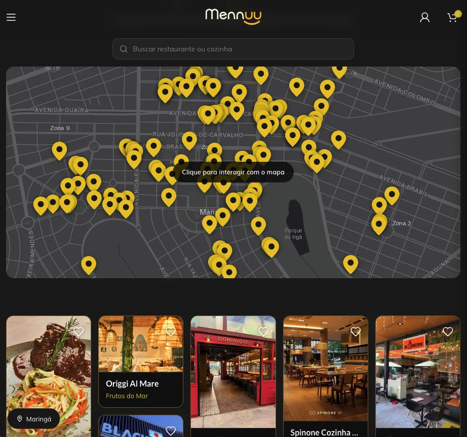 Mennuu, mapa interativo de restaurantes